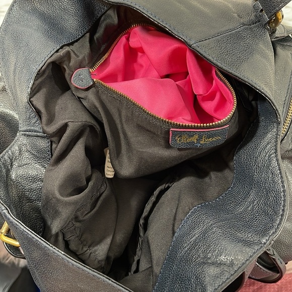 ELLIOTT LUCCA Leather Shoulder Handbag Tote Bag Purse With Gold Tone Hardware - Picture 11 of 16